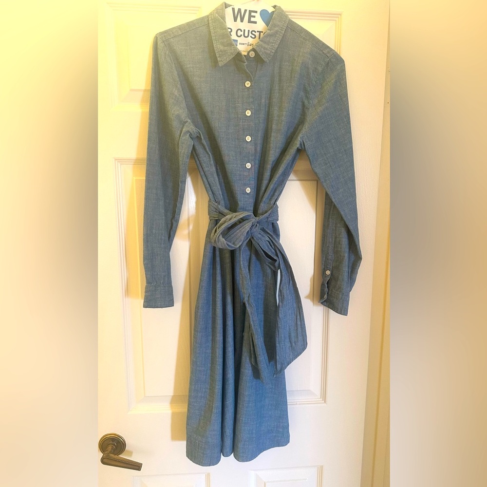 Classy J.Crew Chambray Button-Up Dress